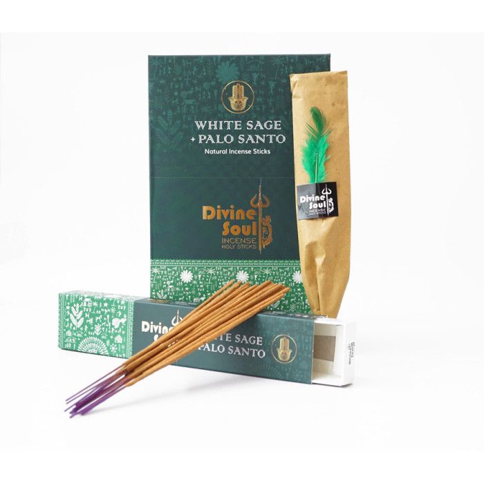 Аромапалочки Белый Шалфей и Пало Санто DIVINE SOUL WHITE SAGE PALO SANTO 15 грамм