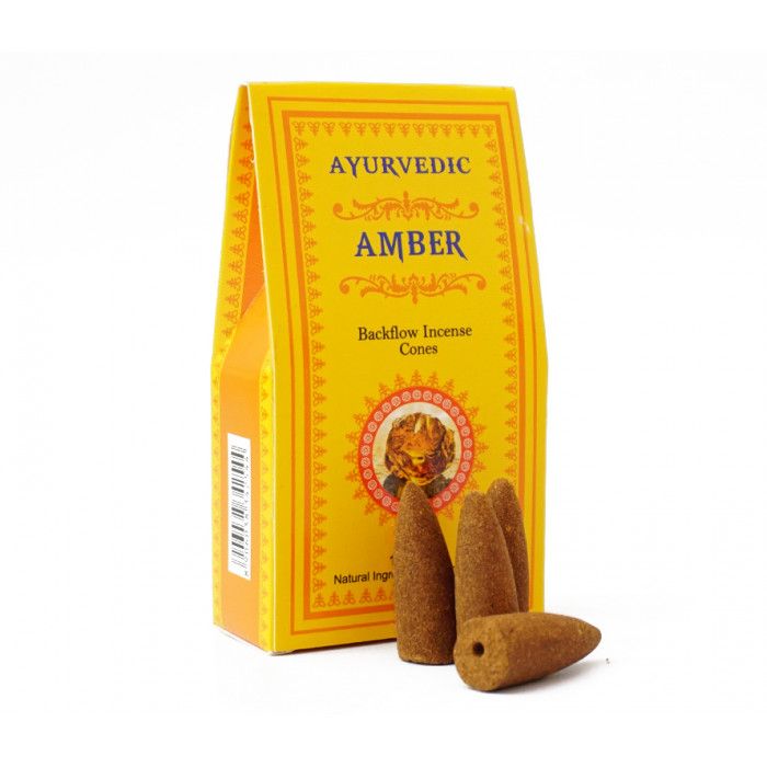 Ароматичні конуси Амбер Аюрведік Ayurvedic BACK FLOW CONES AMBER