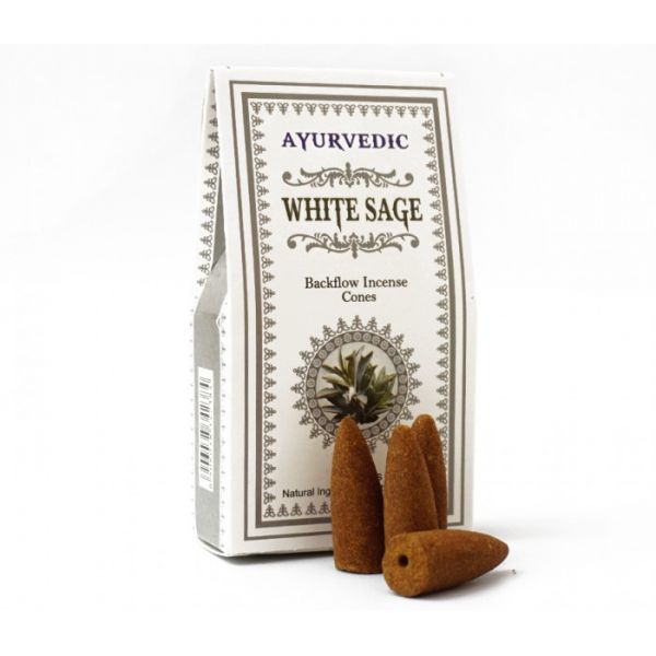 Ароматичні конуси Біла шавлія Аюрведік Ayurvedic BACK FLOW CONES WHITE SAGE