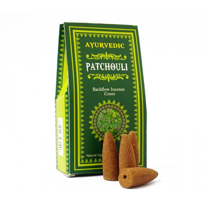 Ароматичні конуси Пачулі Аюрведік Ayurvedic BACK FLOW CONES PATCHOULI