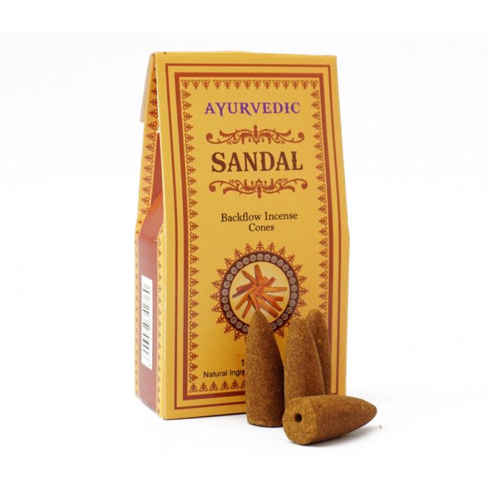 Ароматичні конуси Сандал Аюрведік Ayurvedic BACK FLOW CONES SANDAL