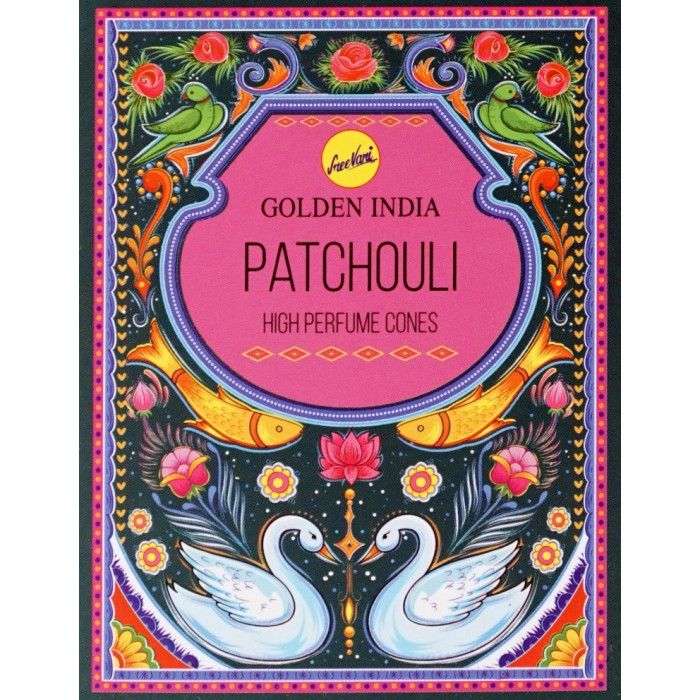 Ароматичні конуси Рідкий дим Пачулі Sreevani Back Flow cones Patchouli 10 шт.